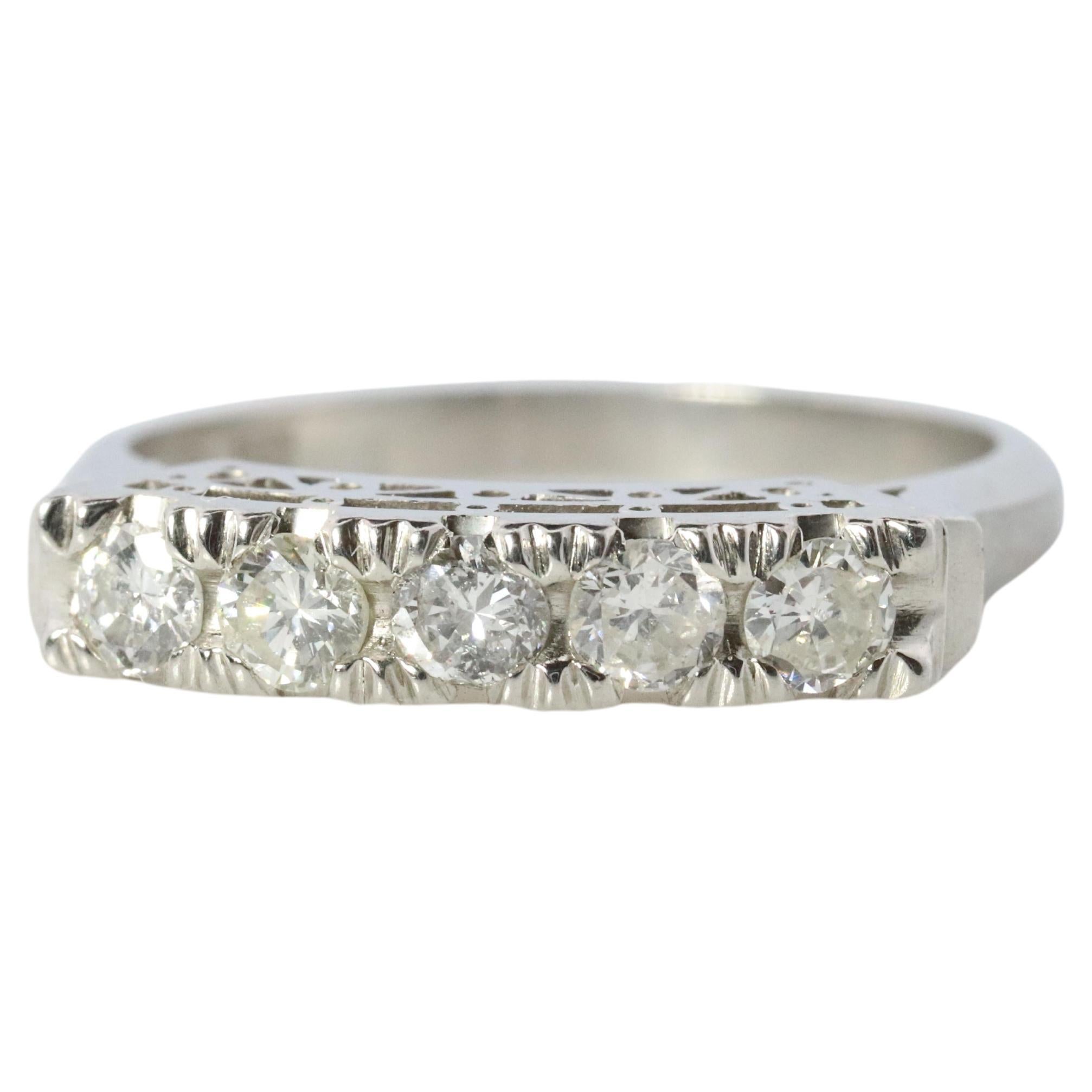 Anillo de eternidad de diamantes en platino. PT900 Anillo Infinito Medio Aniversario 1/3ct.