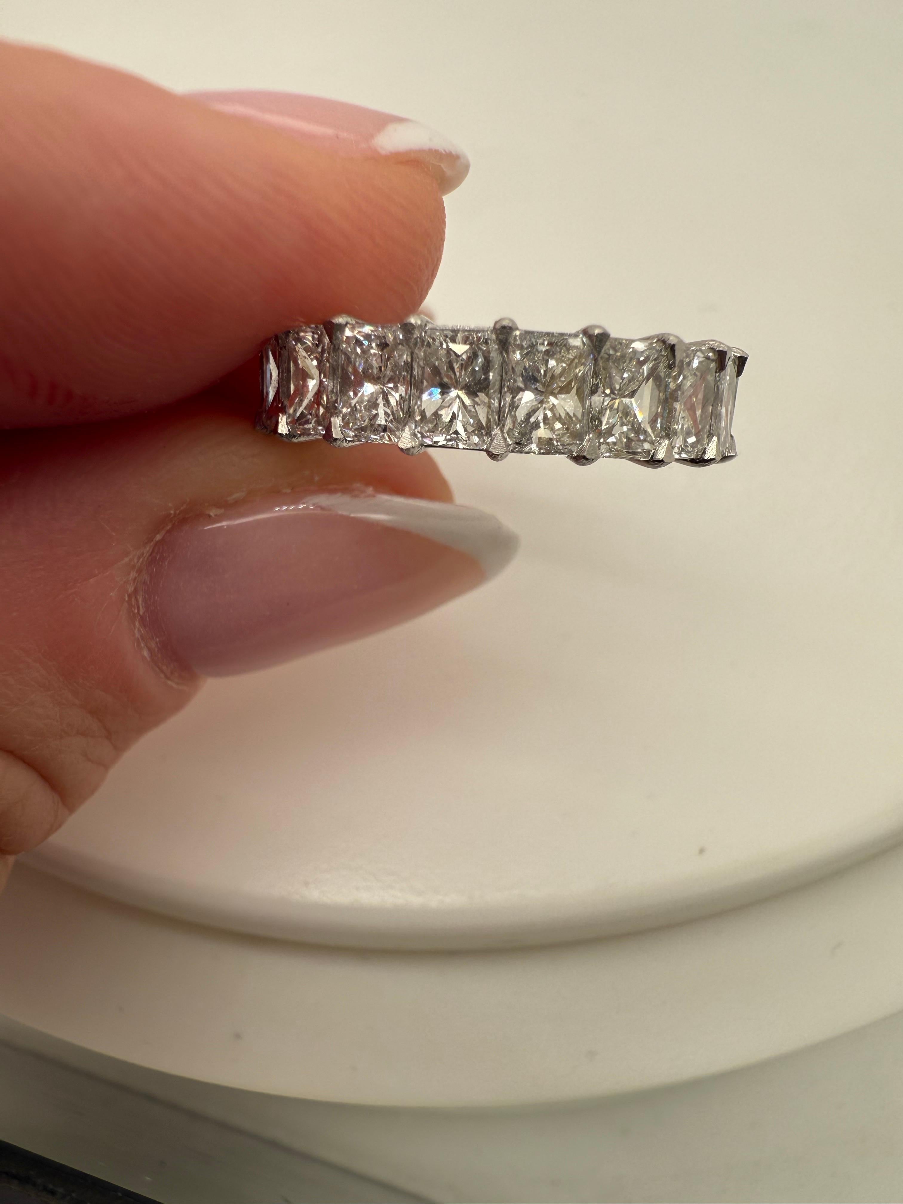 Platinum Diamond eternity band rectangular diamond band PT950 For Sale 6