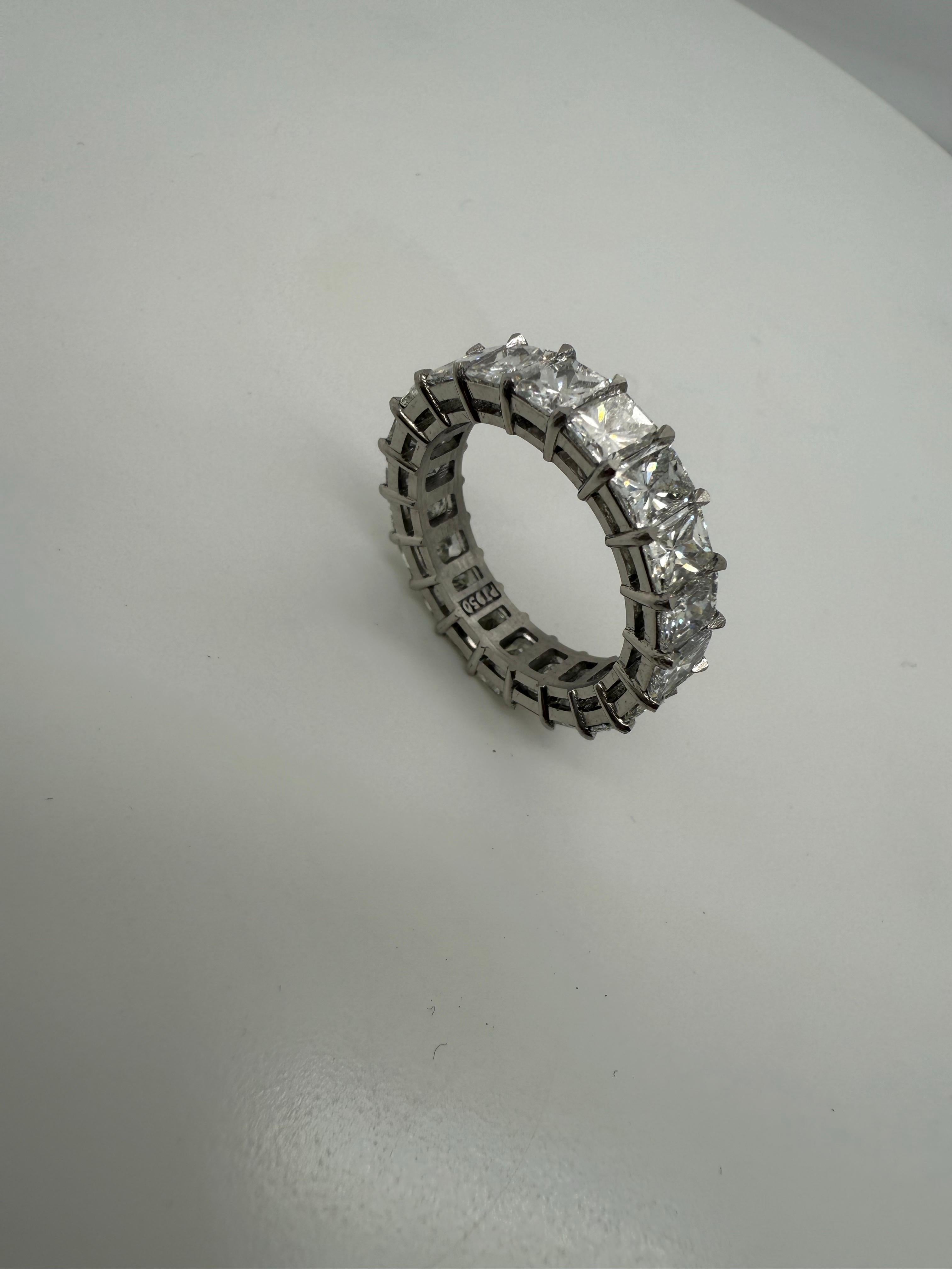 Platinum Diamond eternity band rectangular diamond band PT950 For Sale 7