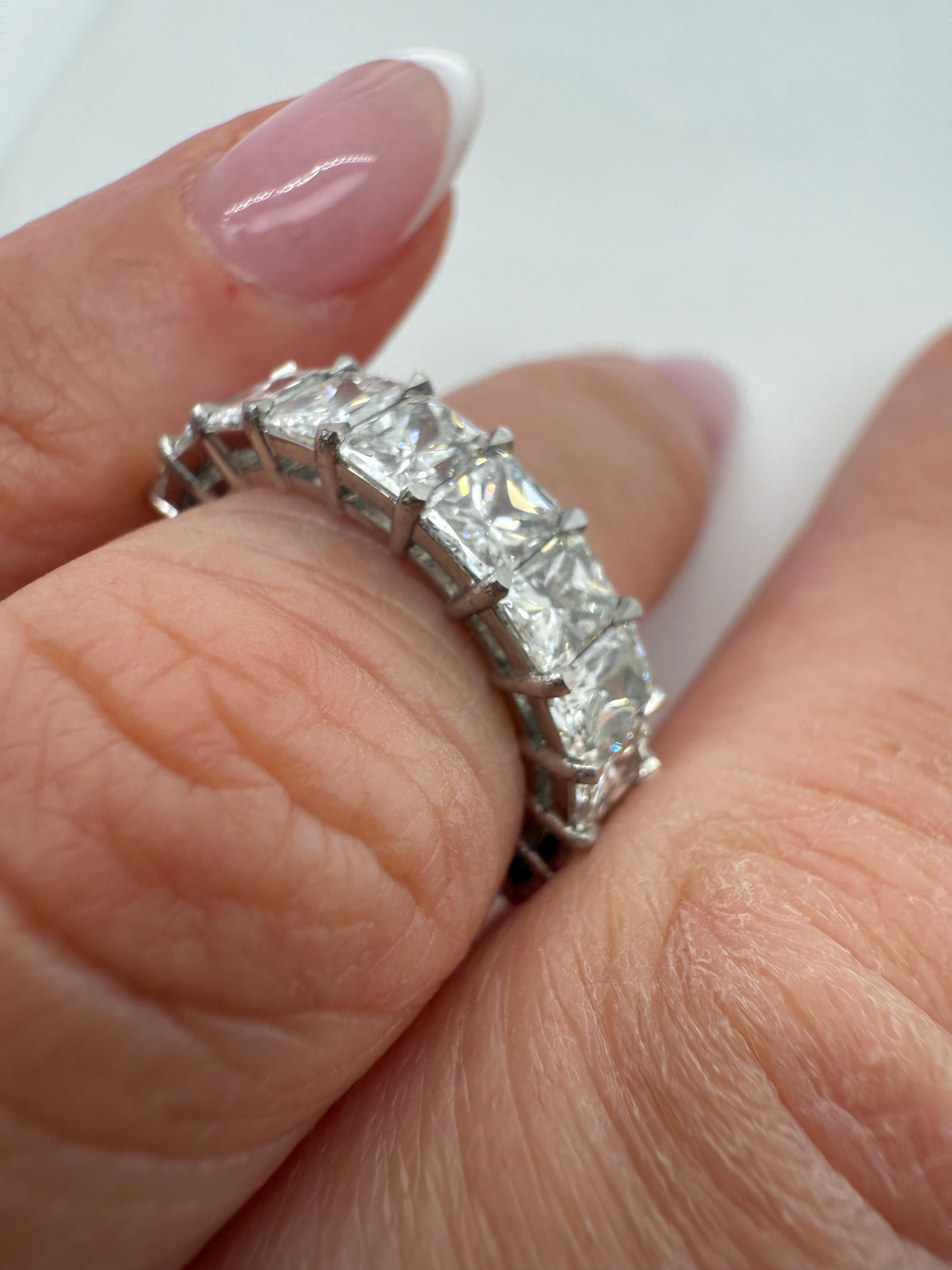 Platinum Diamond eternity band rectangular diamond band PT950 For Sale 2