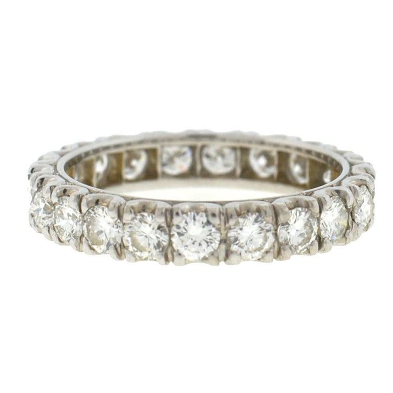 Platinum Diamond Eternity Band Ring 2.2 Carat at 1stDibs