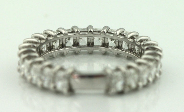 Platinum Diamond Eternity Band Ring In Good Condition For Sale In Palm Beach, FL
