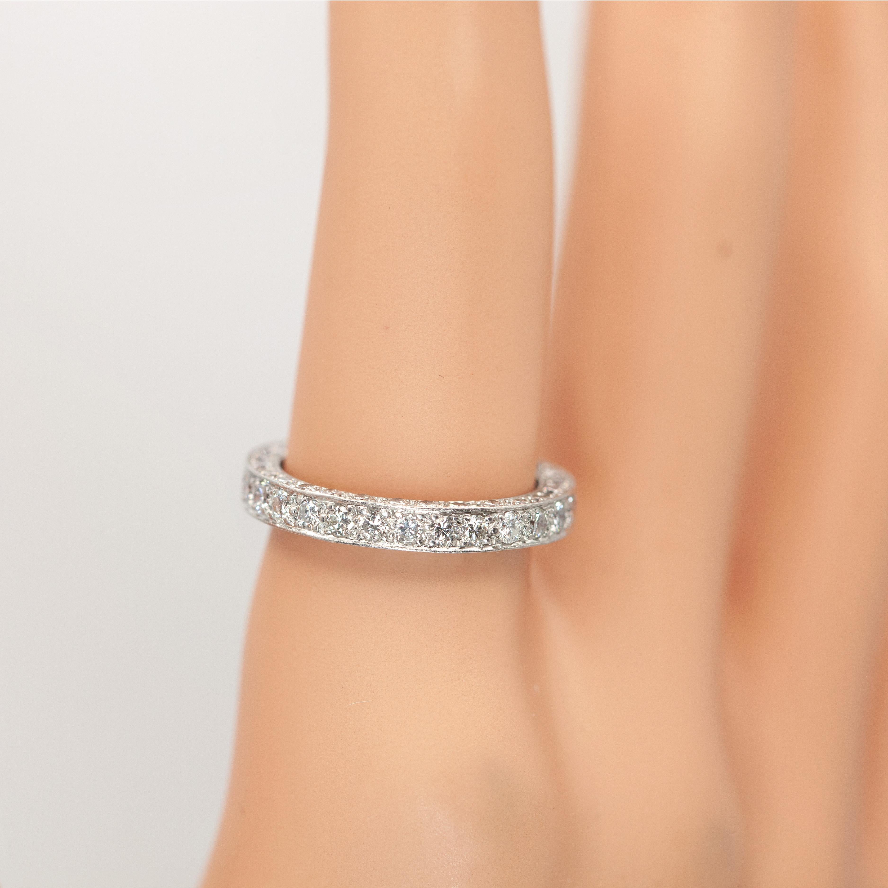 Brilliant Cut Platinum Diamond Eternity Ring For Sale