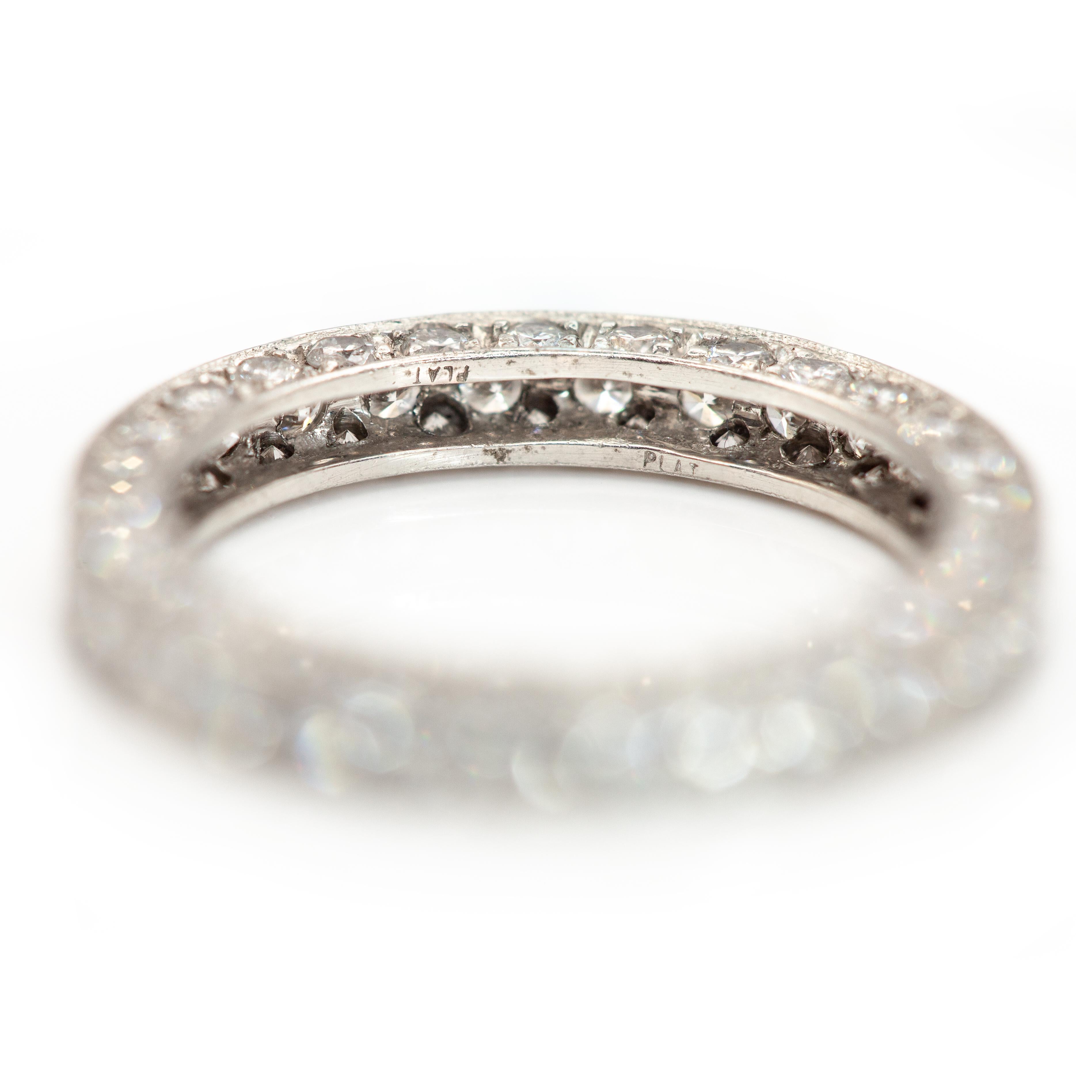 Platinum Diamond Eternity Ring In Excellent Condition For Sale In New York, NY