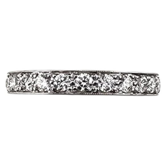 Anello eternity in platino con diamanti, misura 5,25 #25342 in vendita