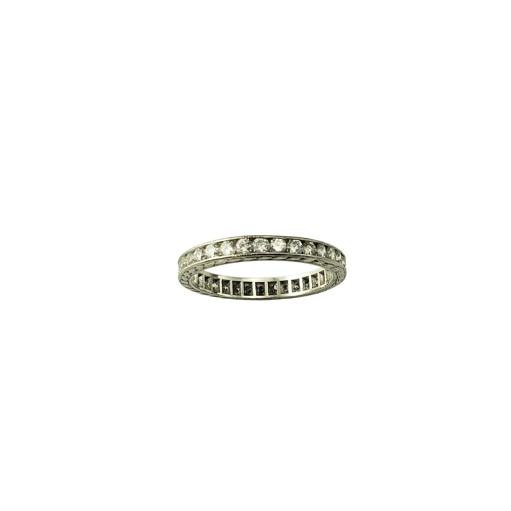 Platinum Diamond Eternity Band Ring Size 6

Timeless and elegant, this platinum eternity band is adorned with a continuous row of 33 sparkling round brilliant cut diamonds, symbolizing unending love and commitment.

Approximate total diamond weight: