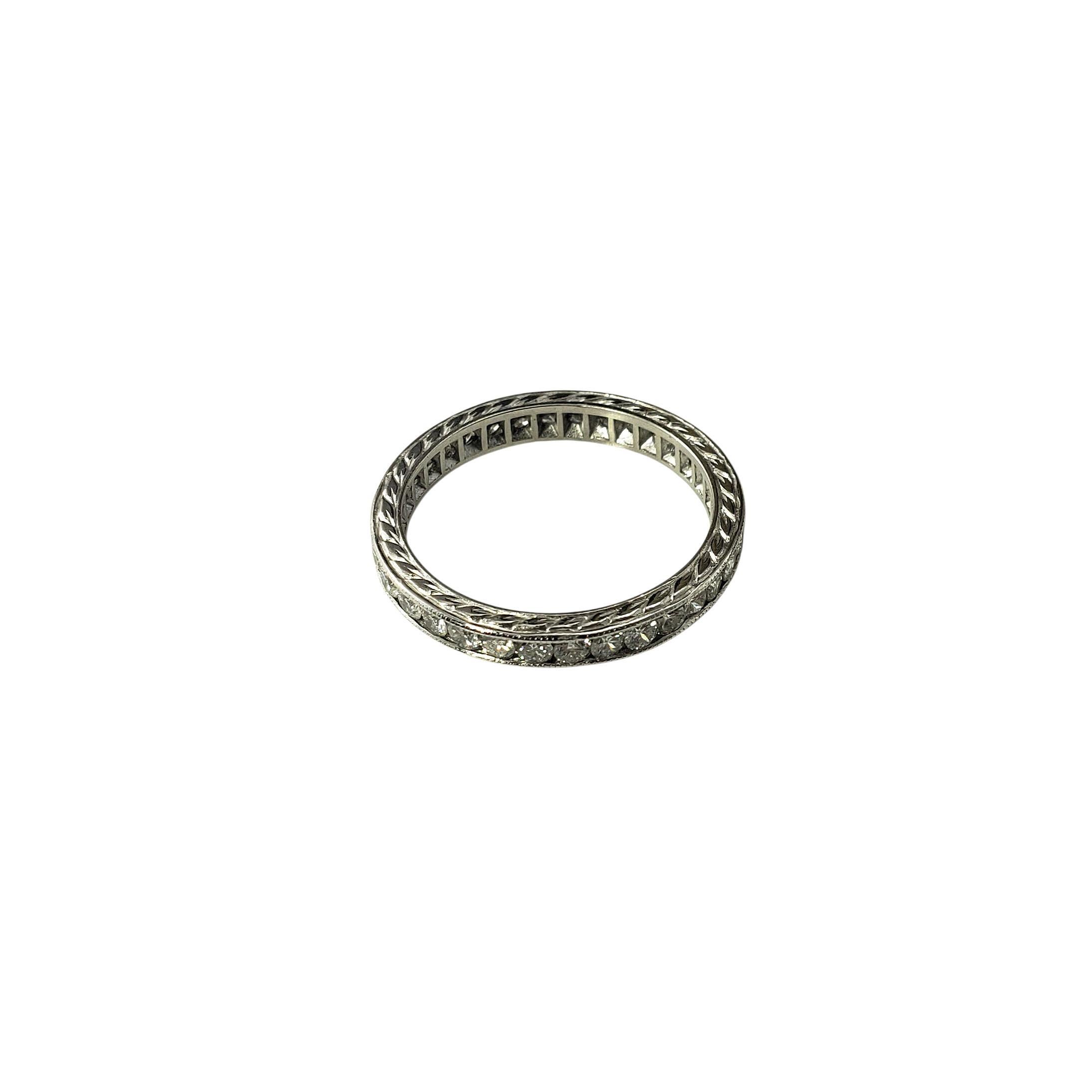 Platinum Diamond Eternity Band Ring Size 6 #22692 In Good Condition For Sale In Washington Depot, CT