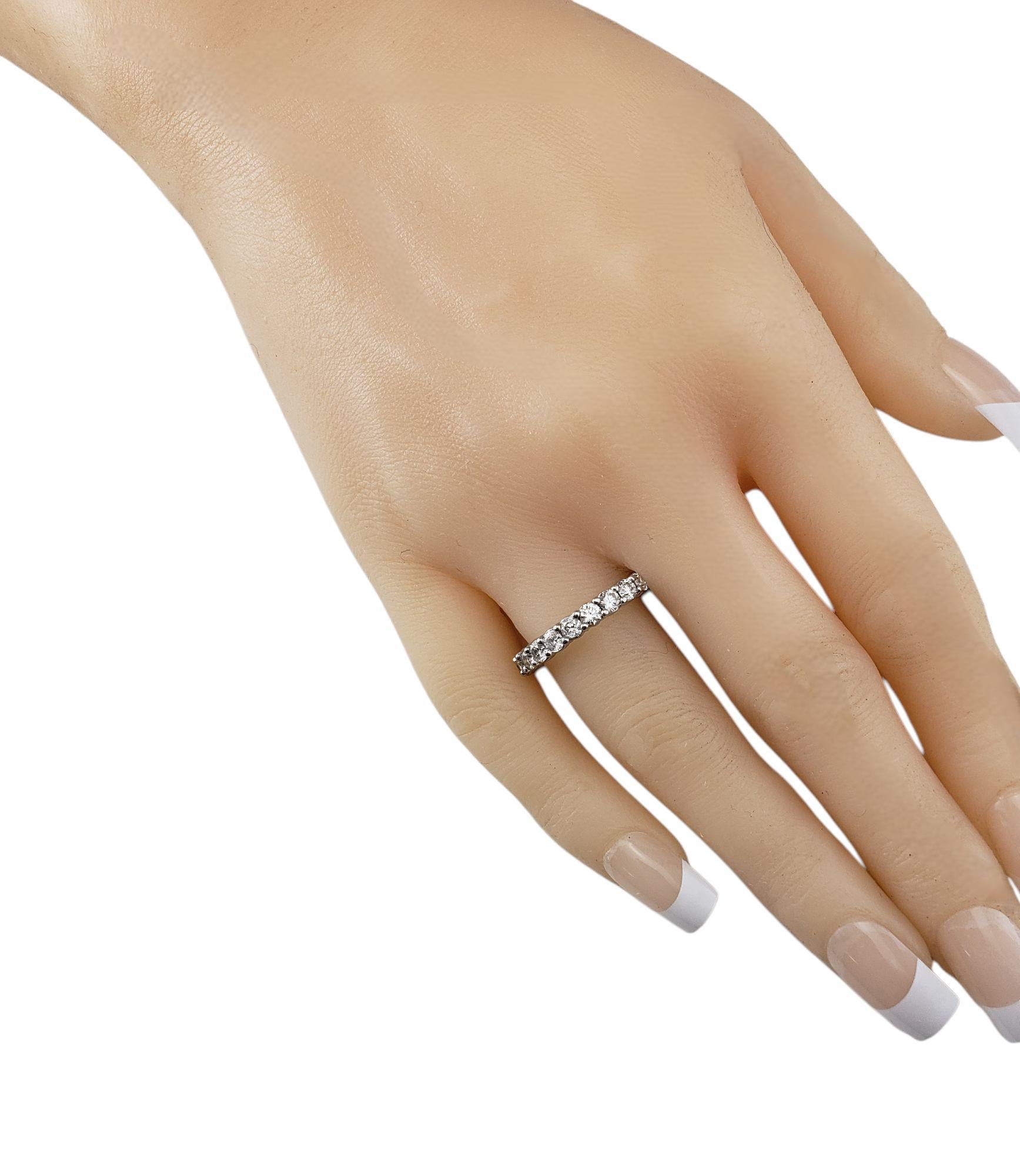 Women's Platinum Diamond Eternity Band Ring Size 6.75-7 #21344 For Sale
