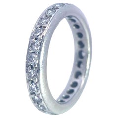 Vintage Platinum Diamond Eternity Band Ring Size 7