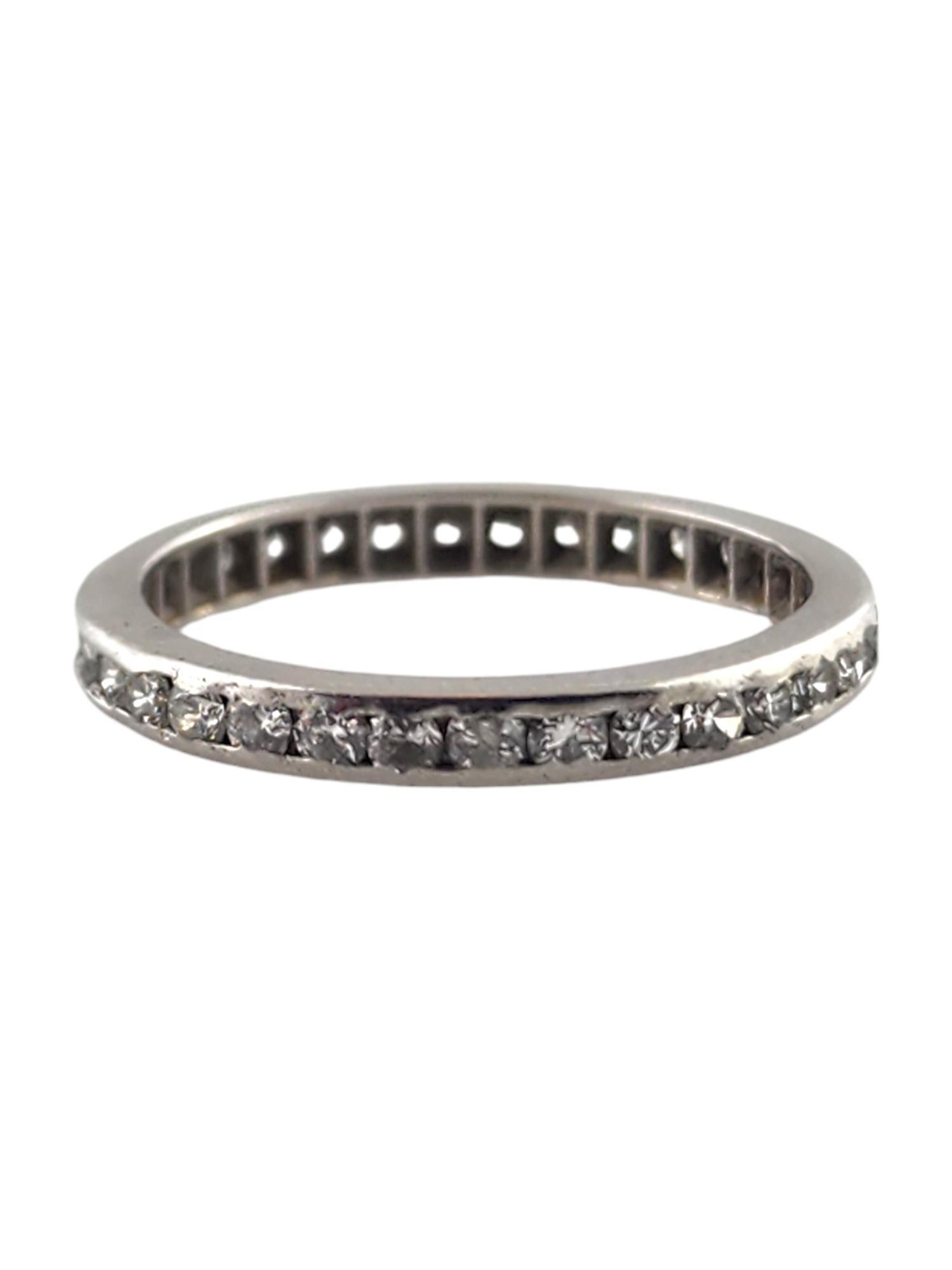 Platinum Diamond Eternity Band Ring Size 7.5 #19206 In Good Condition In Washington Depot, CT