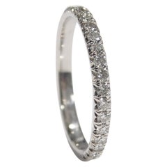 Platinum Diamond Eternity Band White Thin 0.34 Carat