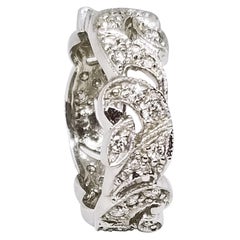 Anillo de eternidad de diamantes en platino con diseño retro 0,70 quilates Aniversario de novia