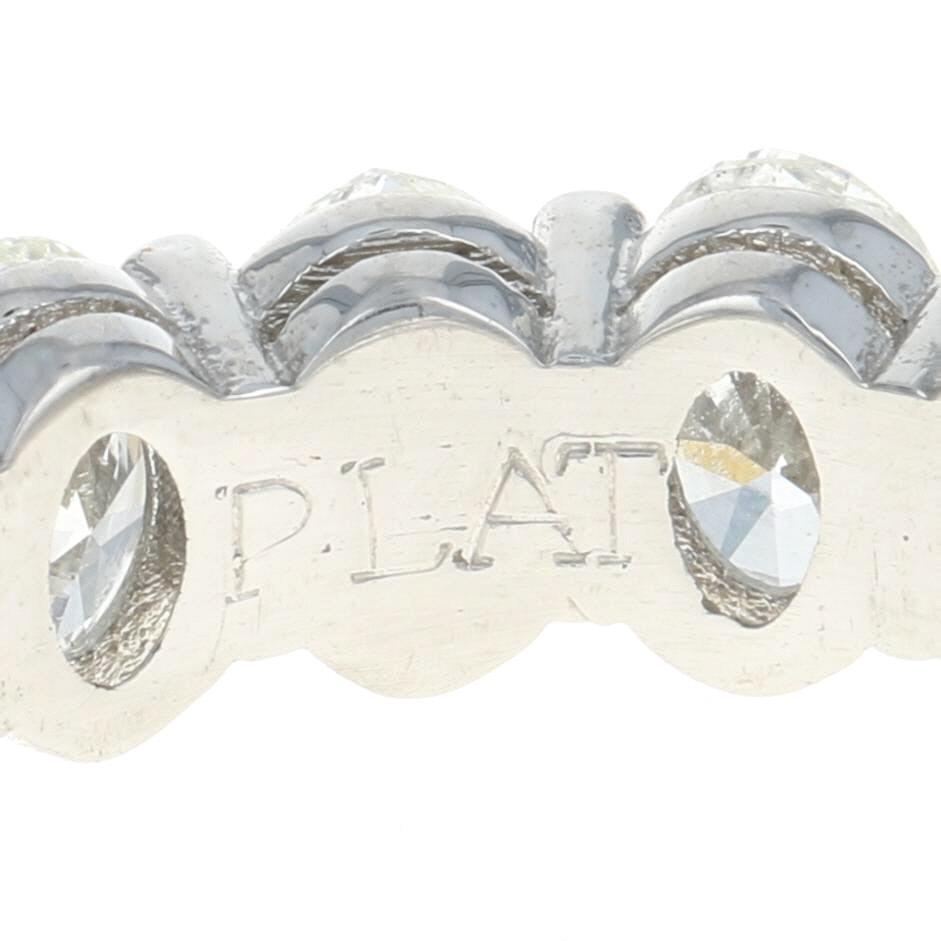 Women's Platinum Diamond Eternity Wedding Band, Oval Cut 3.47 Carat Anniversary Ring