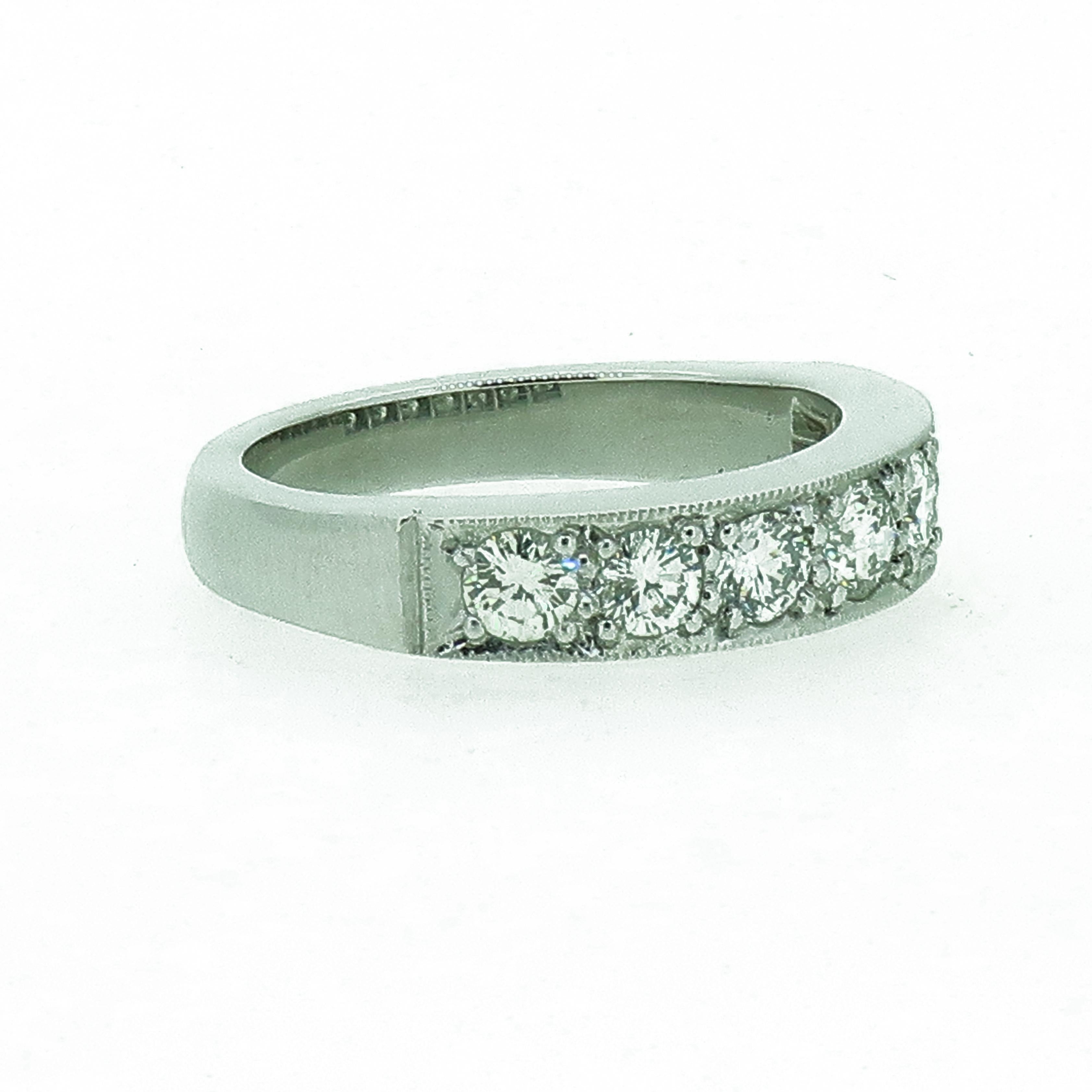 Brilliant Cut Platinum Diamond Eternity Wedding Band Ring For Sale