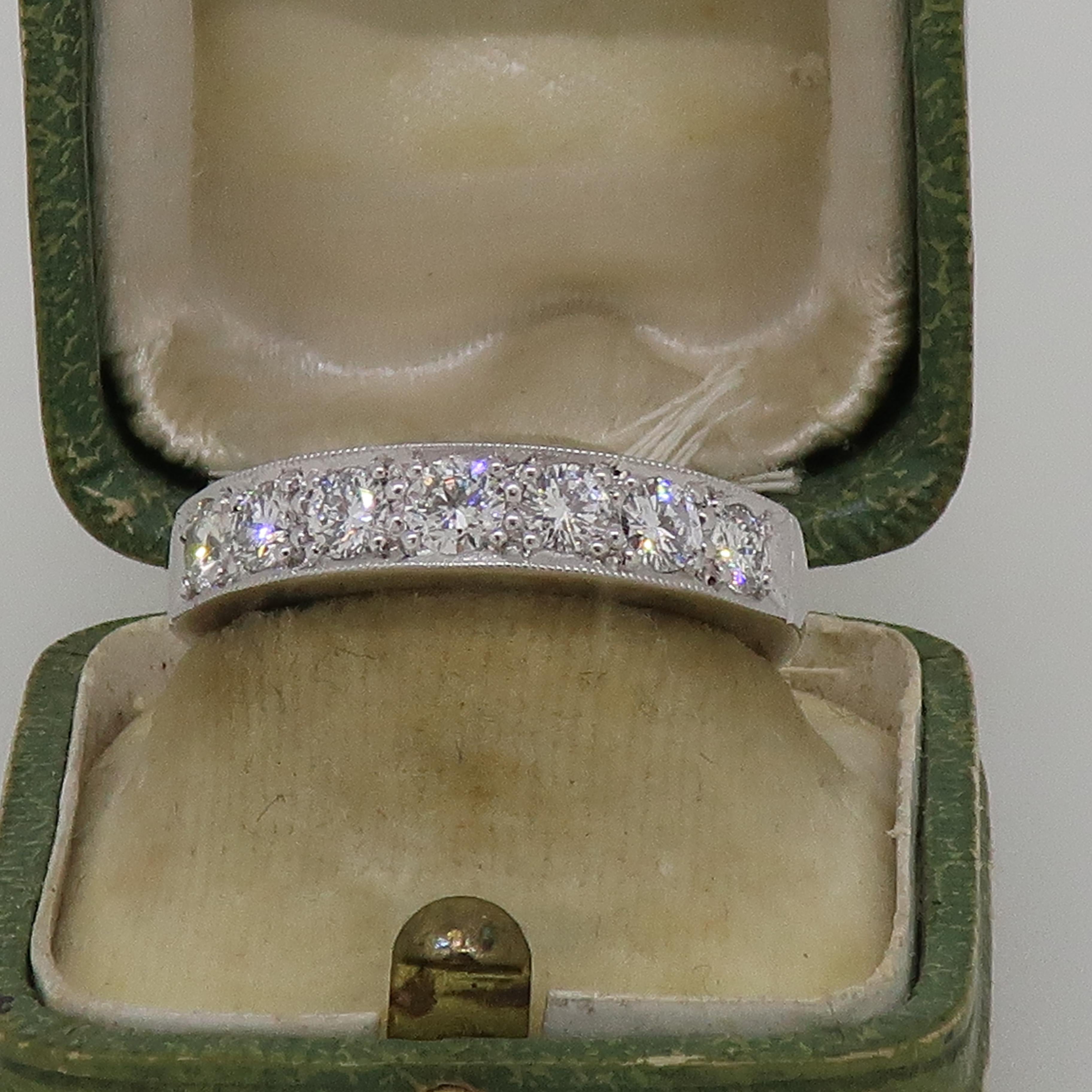 Women's Platinum Diamond Eternity Wedding Band Ring For Sale