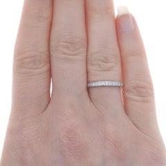 Platinum Diamond Eternity Wedding Band - Round .44ctw Stackable Ring Sz 5 1/2