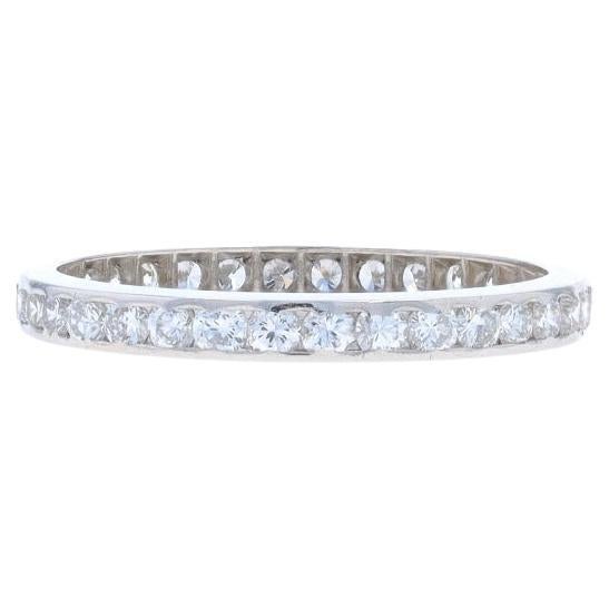 Platin Diamant Eternity Ehering - Runder .44ctw Stapelbarer Ring Gr. 5 1/2