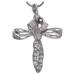 Diamond "Dragonfly" Pendant with 0.35 Carats Mixed Old Cut Diamonds in Platinum