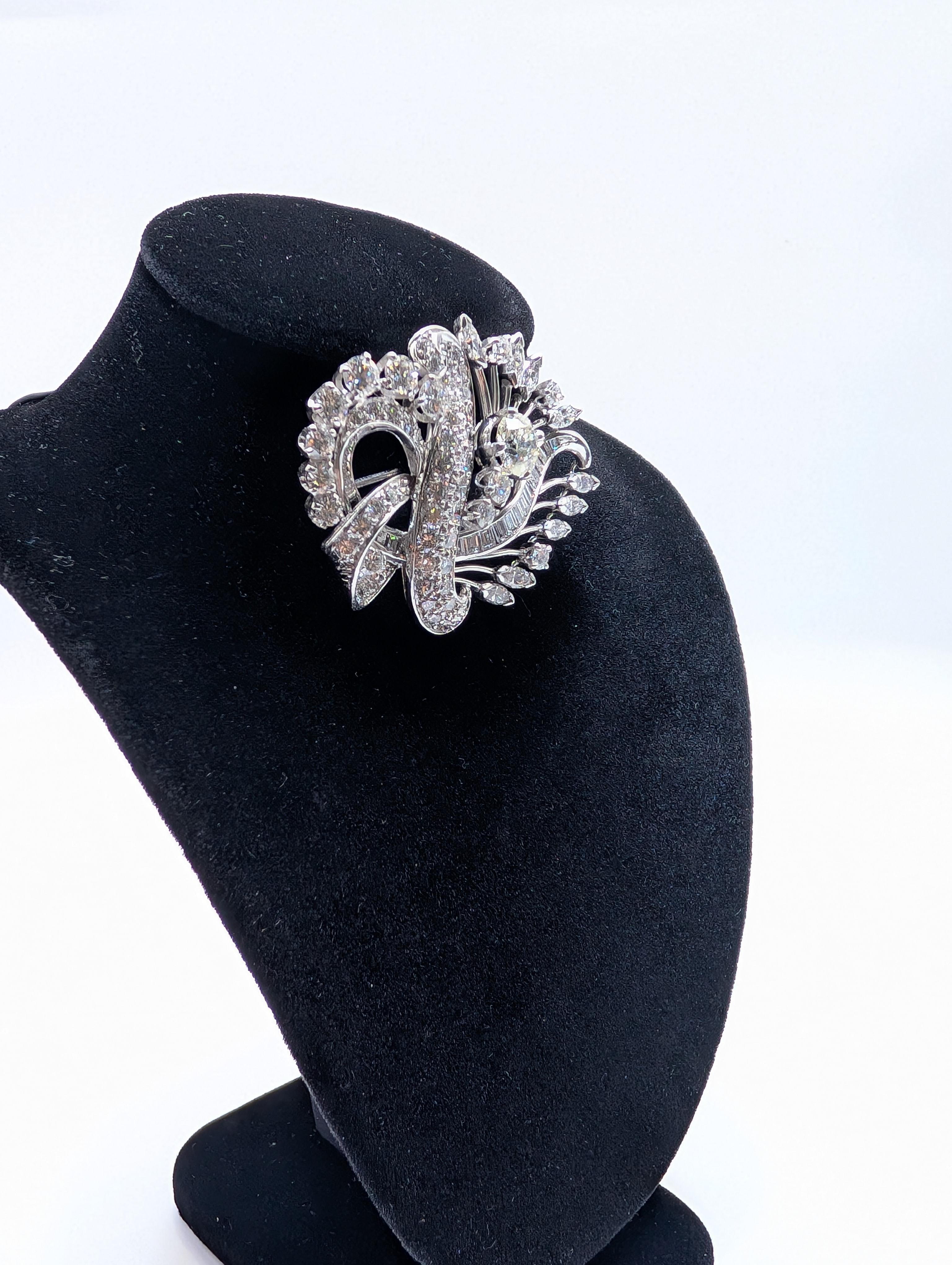 Spilla di platino con diamante In condizioni Nuovo in vendita a New York, US