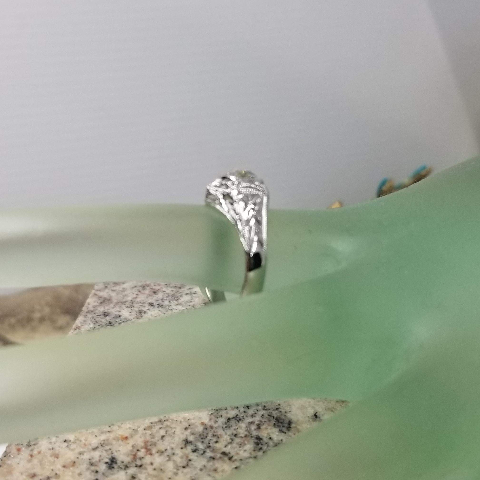 Bague « Filigrane Retro » en platine avec diamant taille vieille Europe certifié EGL de 1,09 en vente 1