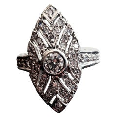 Platinum Diamond Filigree Ring with .54 Carat in the Center