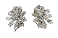 Platinum Diamond Floral Earrings