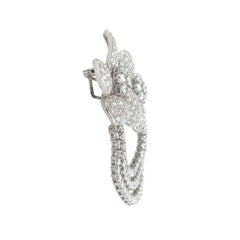 Platinum Diamond Flower Cluster Brooch