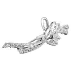 Platinum Diamond Foliage Pin