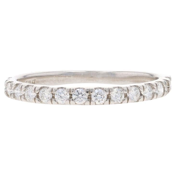 Platinum Diamond French Set Wedding Band - Round Brilliant .41ctw Ring For Sale