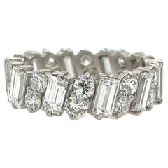 Platinum Diamond Full Eternity Ring Set With 4.30ct Baguette & Round Diamonds