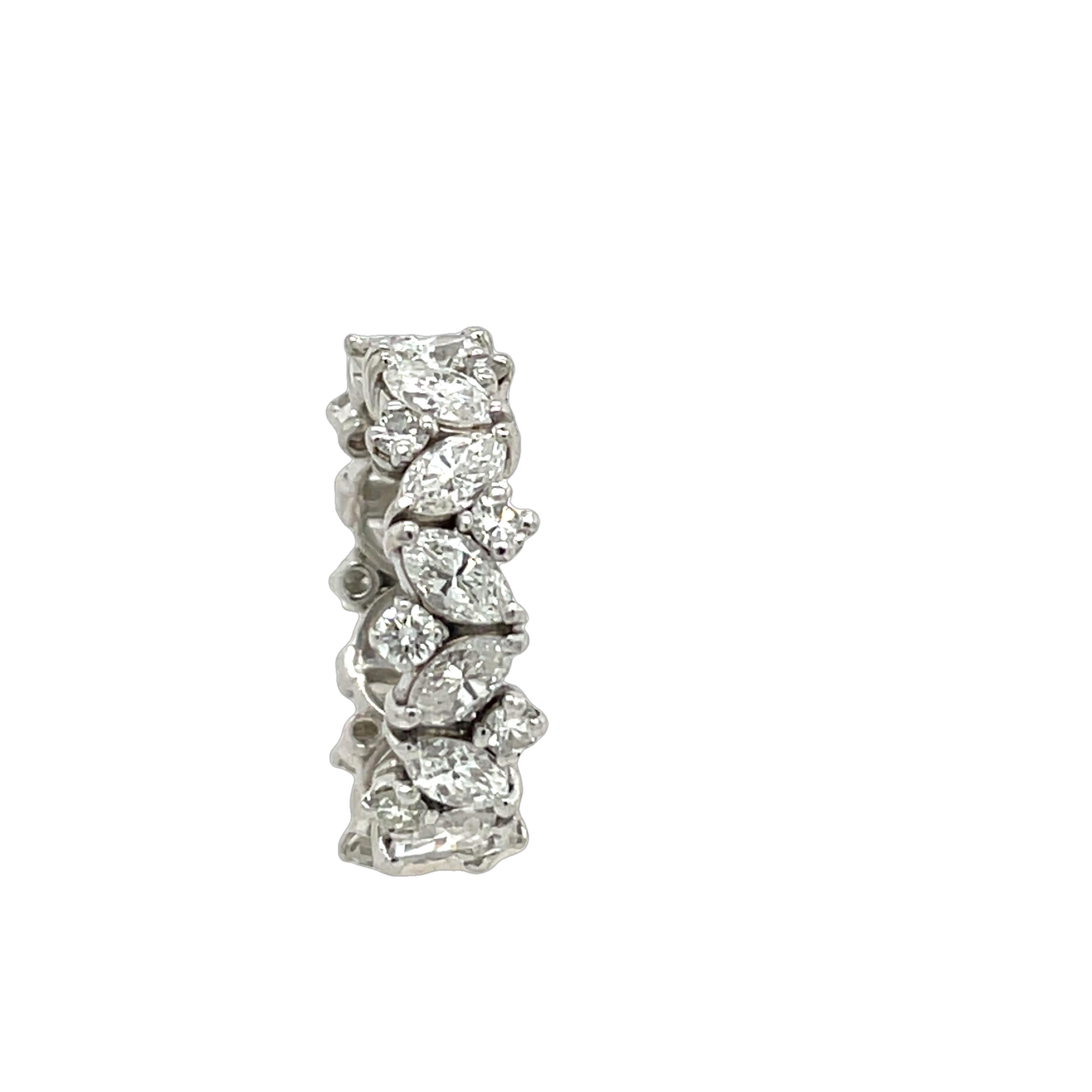 Platin-Diamant-Eternity-Ring aus Platin in voller Eternity-Fassung mit Marquise- und runden Diamanten im Zustand „Hervorragend“ im Angebot in London, GB
