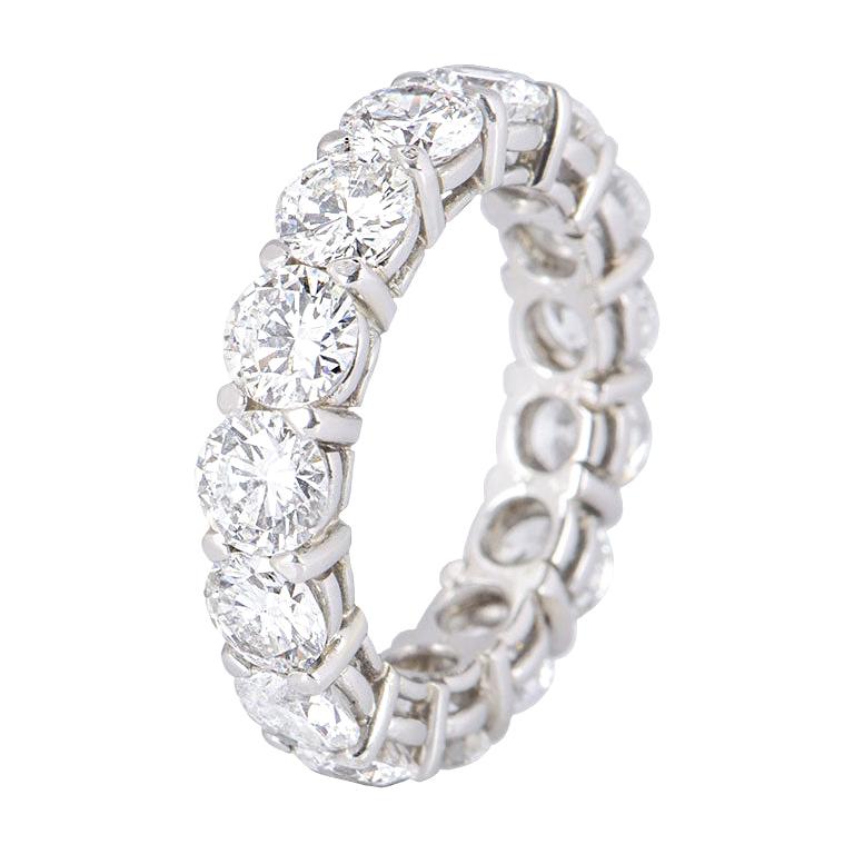 Platinum Diamond Full Eternity Wedding Ring 5.25 Total Carat at 1stDibs