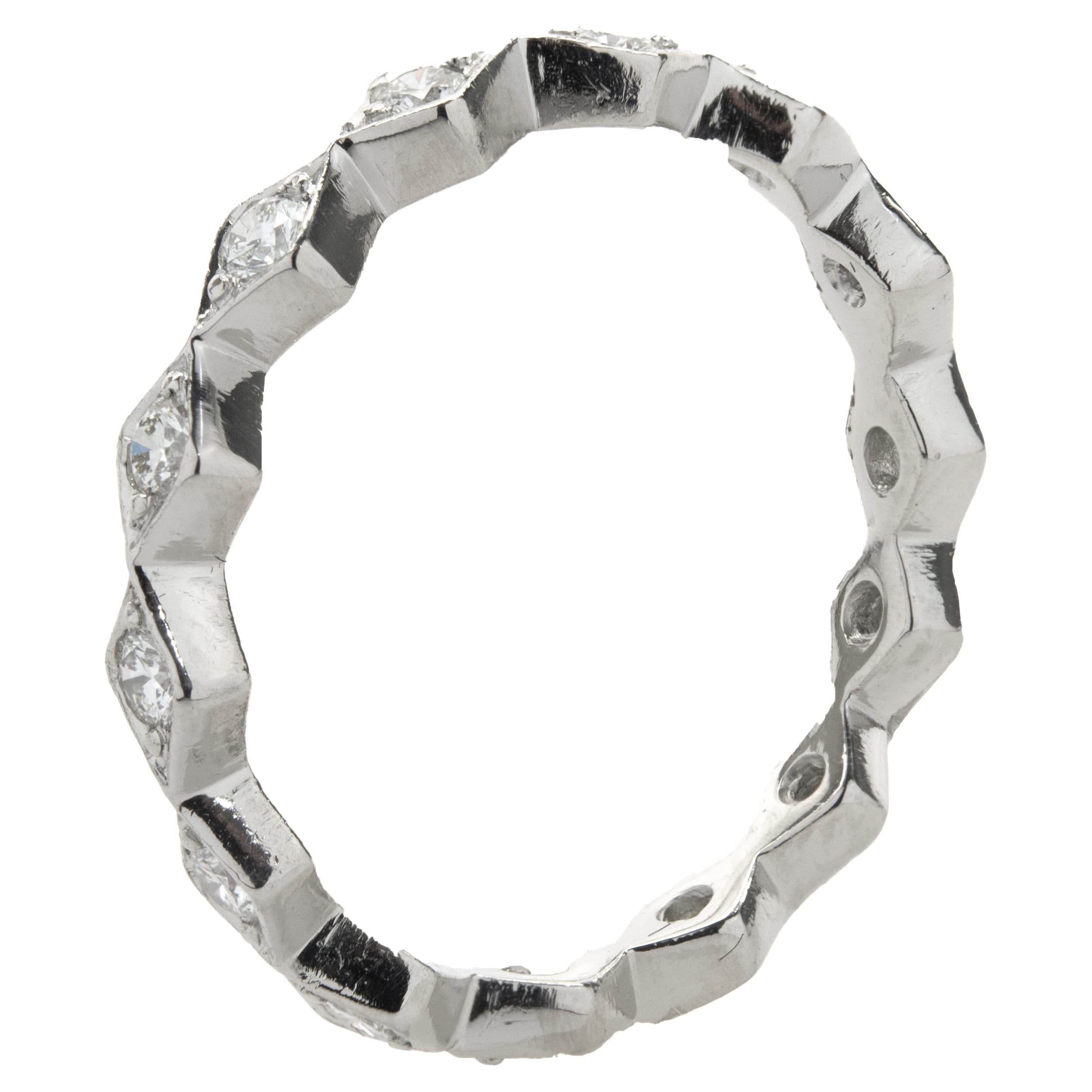 Platinum Diamond Geometric Band In Excellent Condition For Sale In Scottsdale, AZ