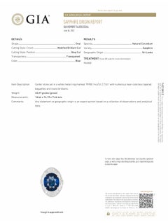 Platinum Diamond GIA Certified 14.67 Carat Blue Sapphire Engagement Ring