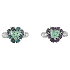 Platin Diamant GIA zertifizierter brasilianischer Alexandrit Paraiba Turmalin Ring