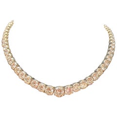 Graduated Platinum 32 carat Diamond Necklace