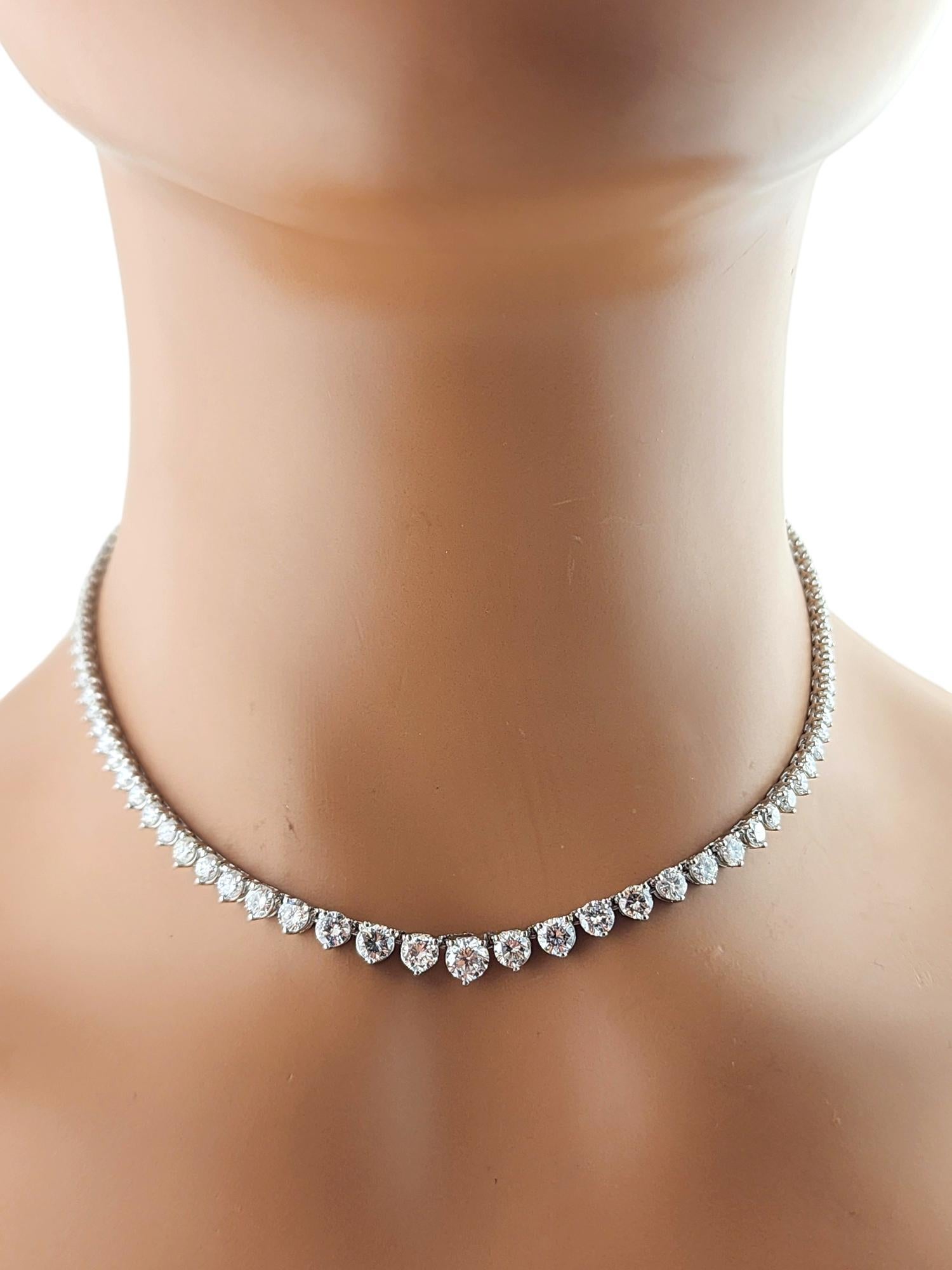 Platinum Diamond Graduated Tennis Necklace 10cts  #18561 2