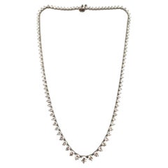 Platinum Diamond Graduated Tennis Necklace 10cts  #18561