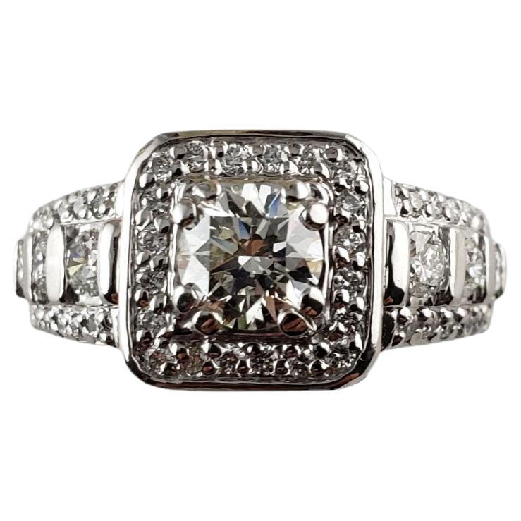  Platinum Diamond Halo Engagement Ring Size 6.25