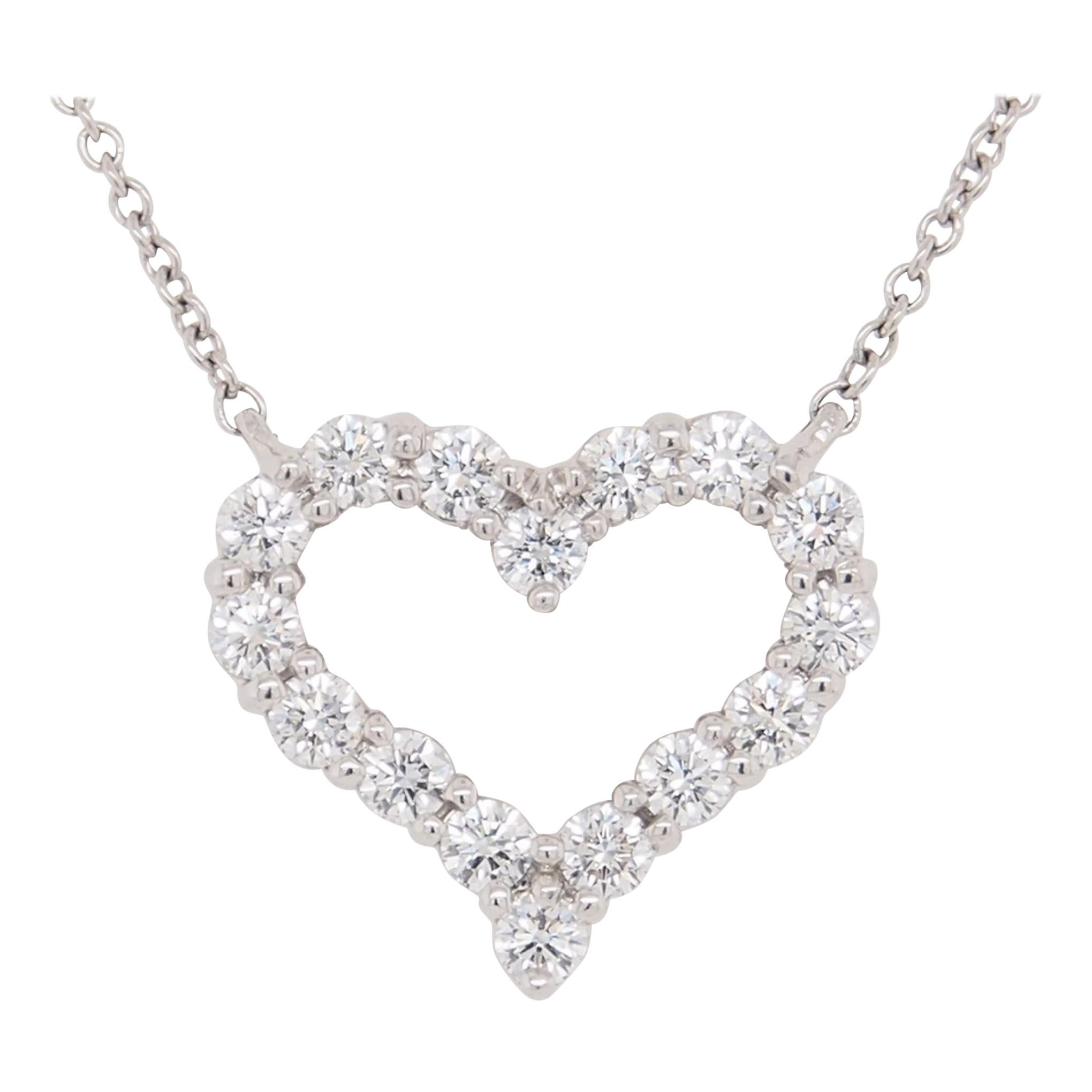 Platinum Diamond Heart Tiffany & Co. White 0.54 Carat