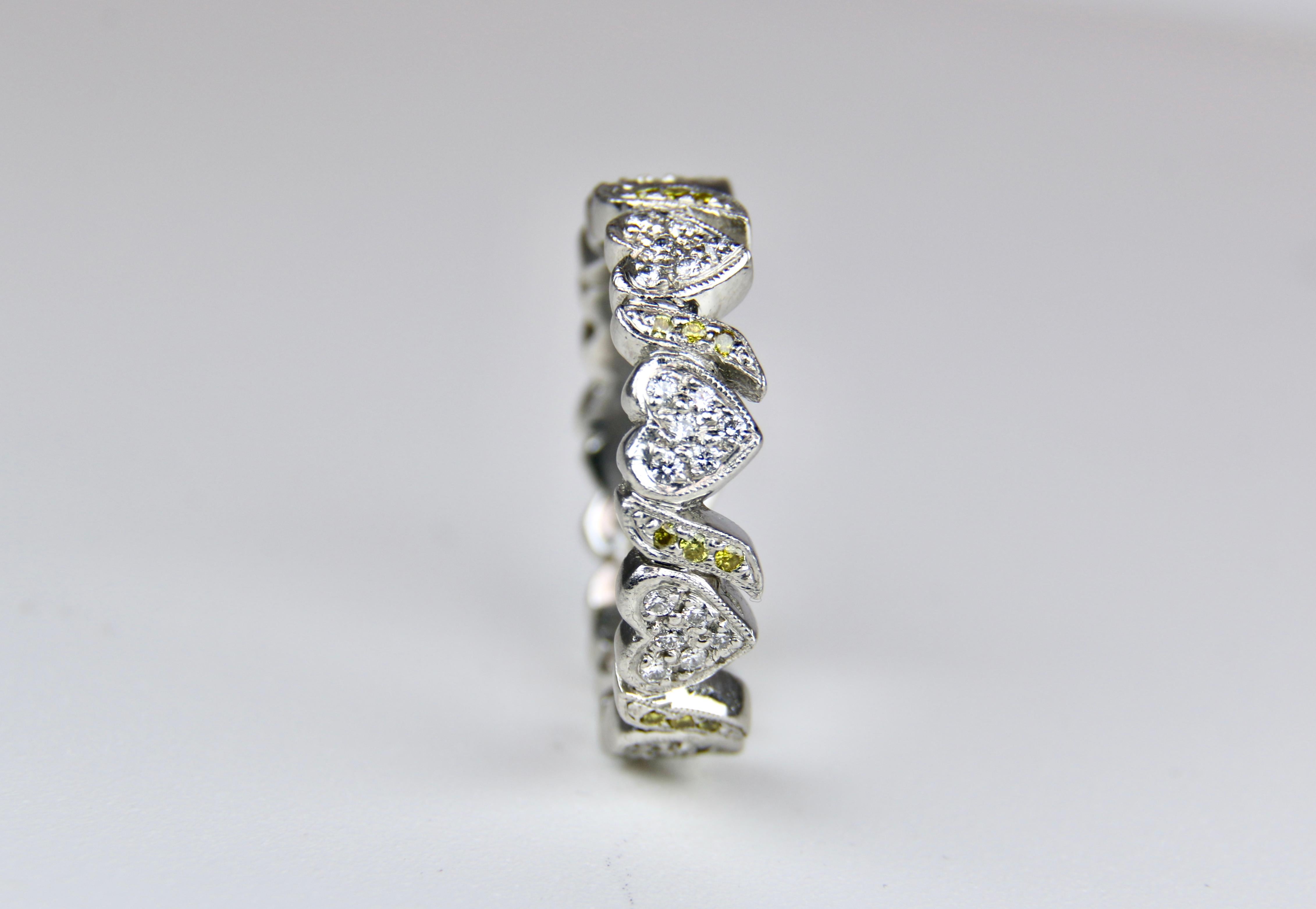 diamond heart eternity band