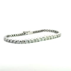 Platinum Diamond Hexagonal Gradient Tennis Bracelet