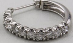 Platinum Diamond Hoop Earrings