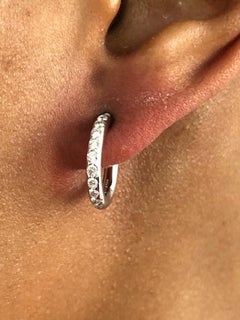 Platinum Diamond Hoop Earrings