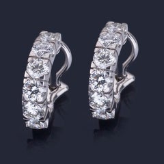 Platinum Diamond Hoop Earrings
