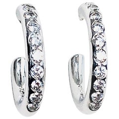 Platinum Diamond Hoop Earrings