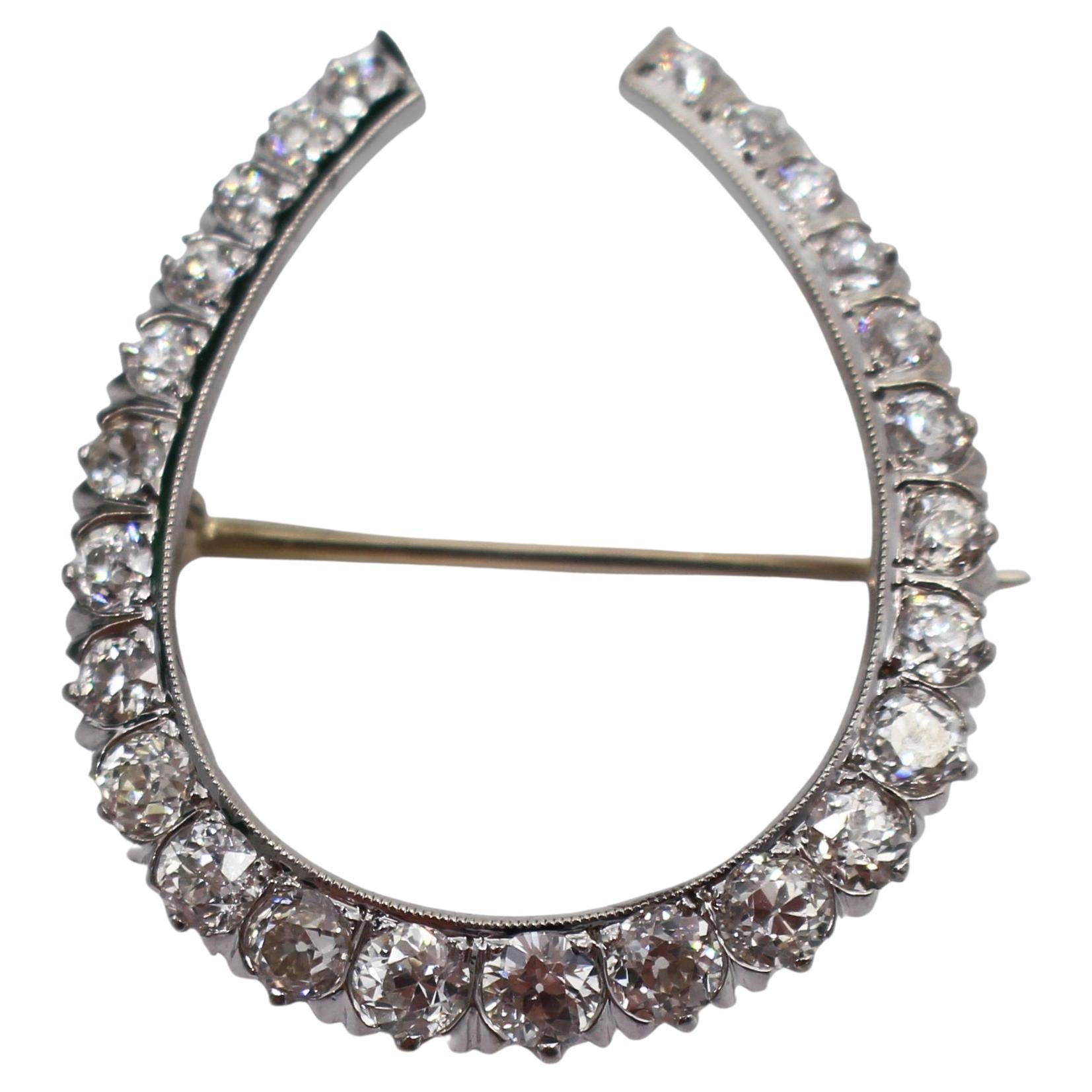 Platinum & Diamond Horseshoe Brooch, English, c.1925