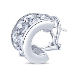 Platinum Diamond Huggies Earrings