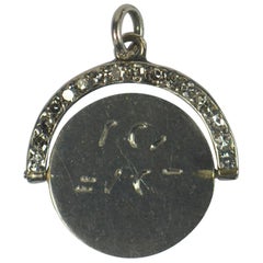 Platinum Diamond I Love You Spinning Charm