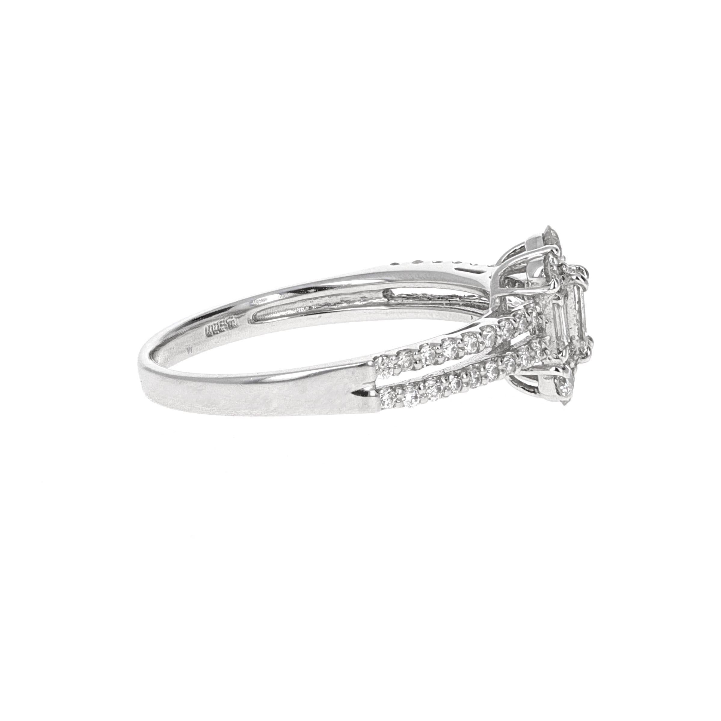 Modern Platinum Diamond Engagement Ring